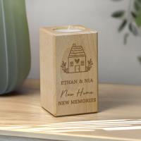 Personalised New Home Wooden Tealight Holder Extra Image 1 Preview